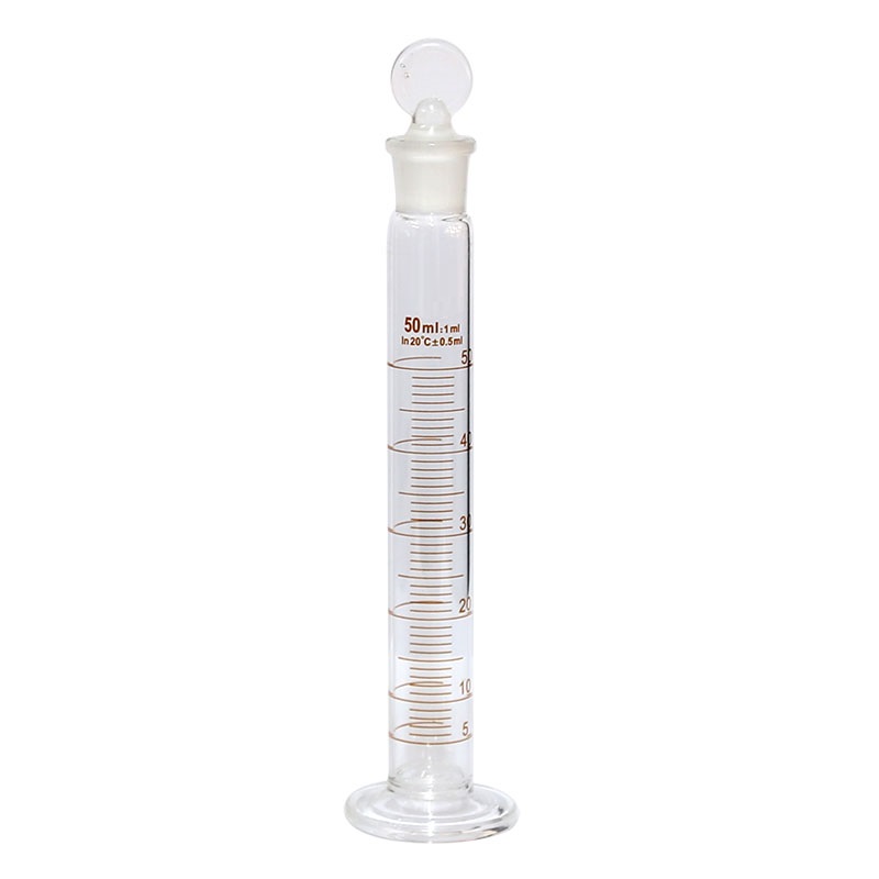 Graduated cylinder, measuring cylinder with stopper